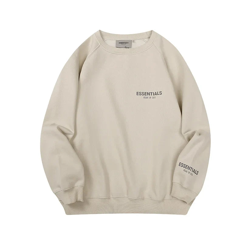 Oatmeal Heather Essentials Sweatshirt, Relaxed Crewneck