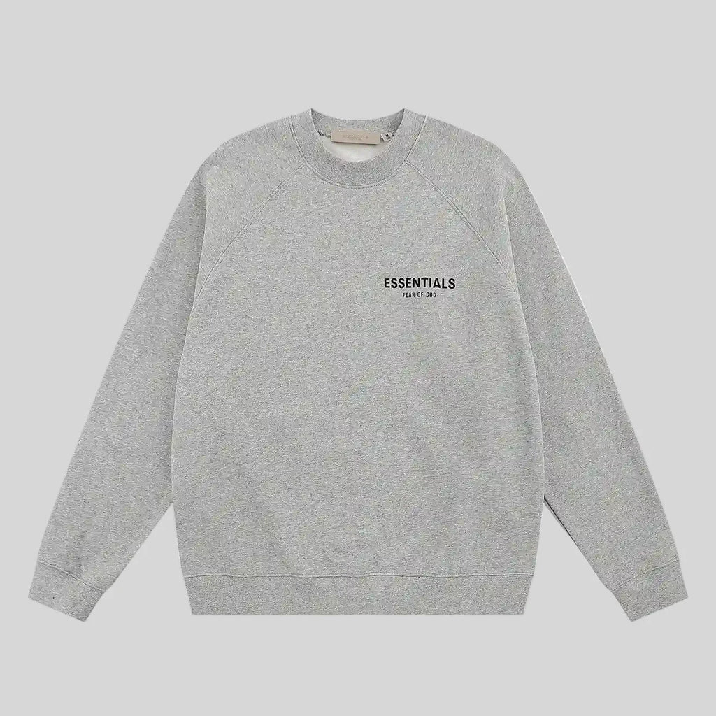 Essentials Light Heather Oatmeal Sweatshirt – Relaxed Streetwear Crewneck