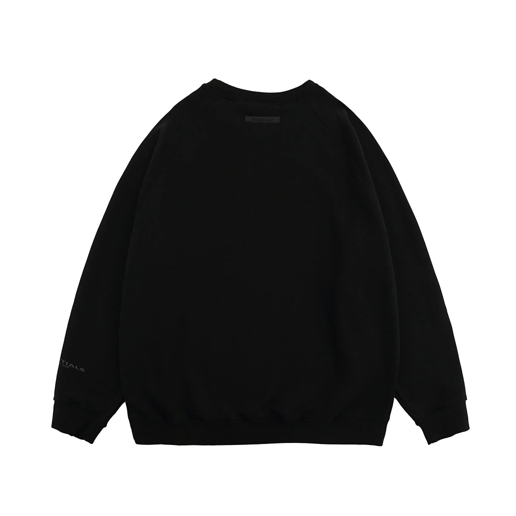 Essentials Black Sweatshirt – Relaxed Streetwear Crewneck