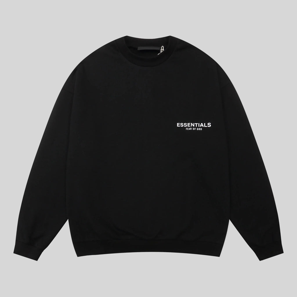 Fear of God Essentials Black Sweatshirt – Classic Fit Crewneck