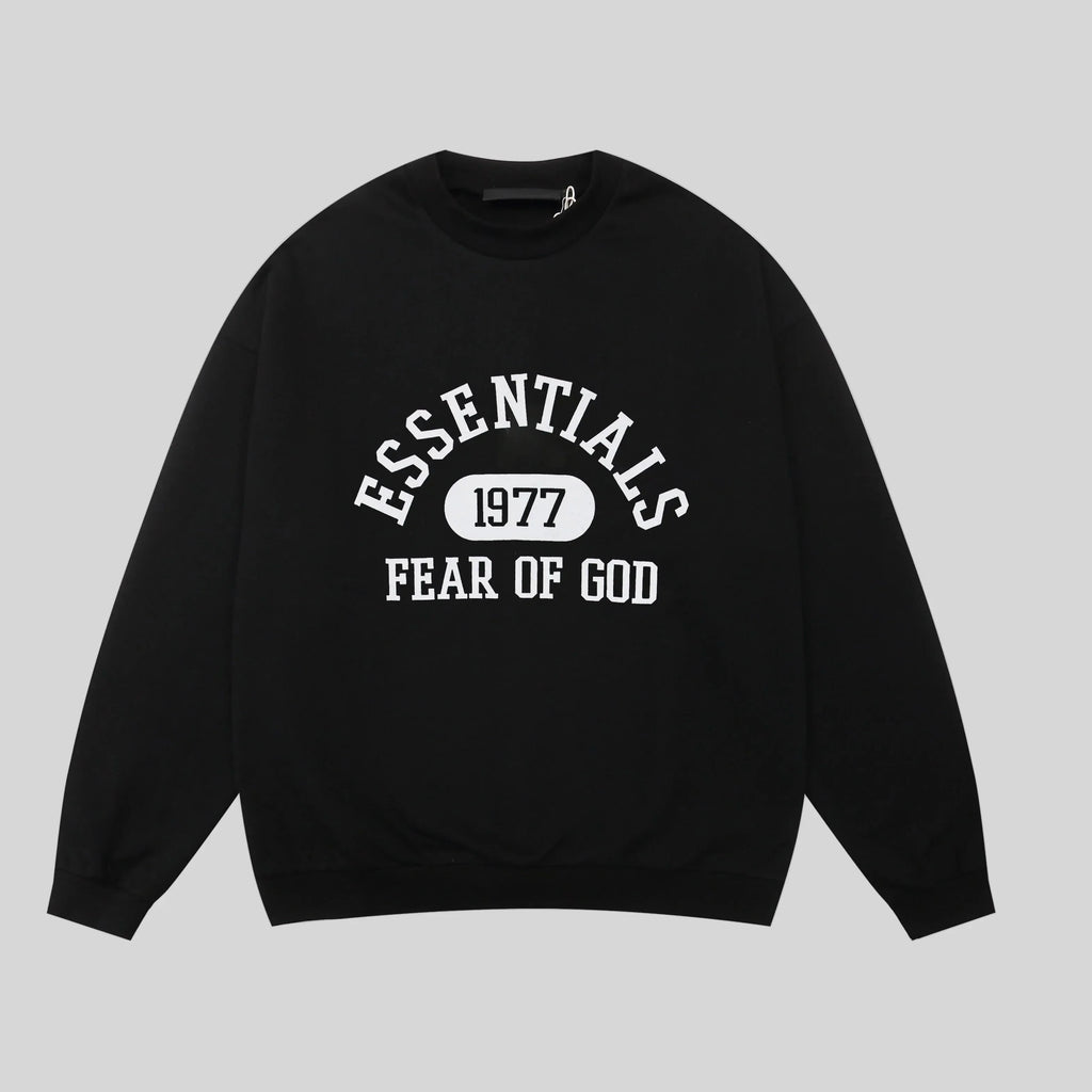 Fear of God Essentials Black Sweatshirt – Classic Fit Crewneck