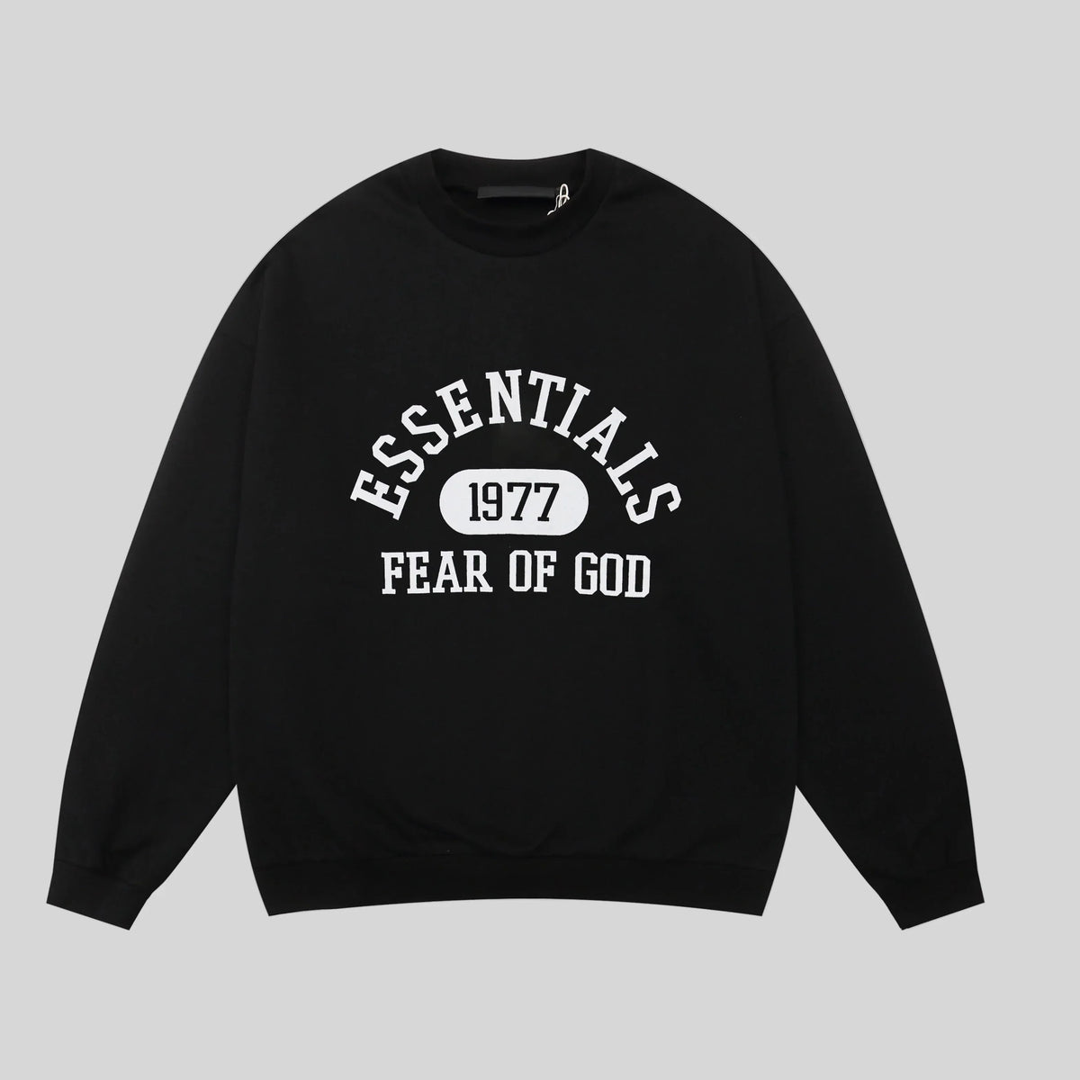 Fear of God Essentials Black Sweatshirt – Classic Fit Crewneck