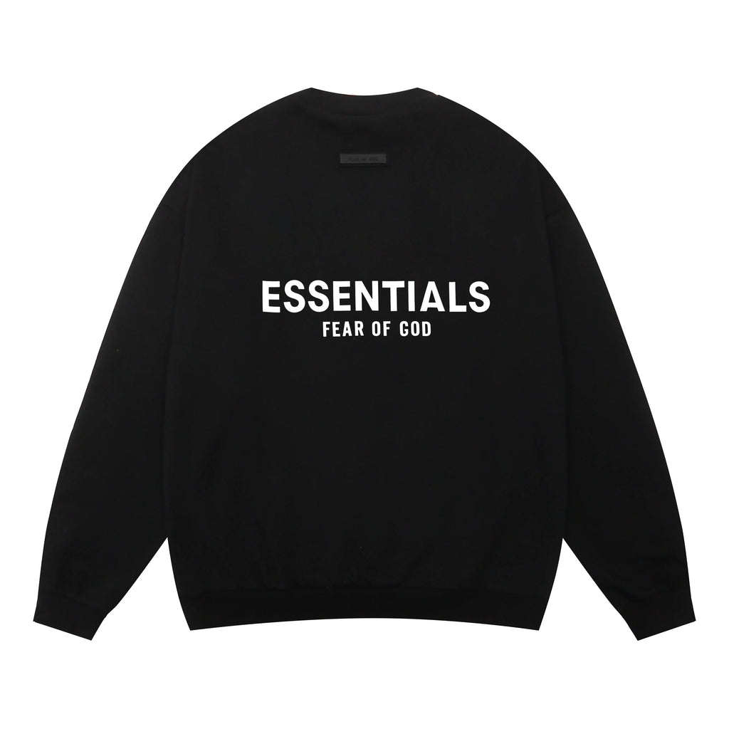 Fear of God Essentials Black Sweatshirt – Classic Fit Crewneck