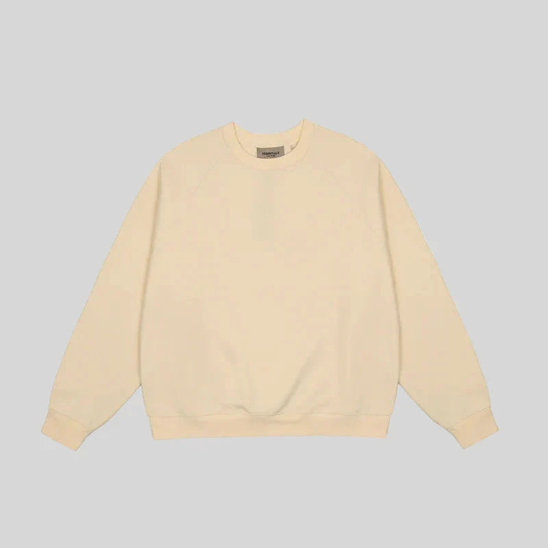 Essentials Light Cream Sweatshirt – Relaxed Streetwear Crewneck