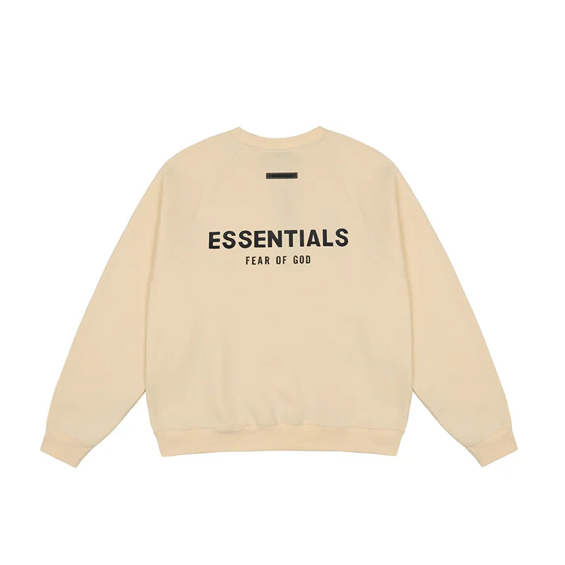 Essentials Light Cream Sweatshirt – Relaxed Streetwear Crewneck