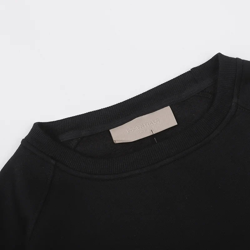 Essentials Sweatshirt in Black, Relaxed Crewneck