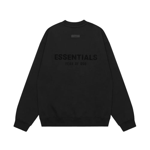 Essentials Black Sweatshirt – Relaxed Streetwear Crewneck