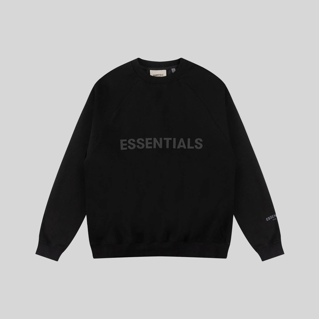Essentials Black Sweatshirt – Relaxed Streetwear Crewneck