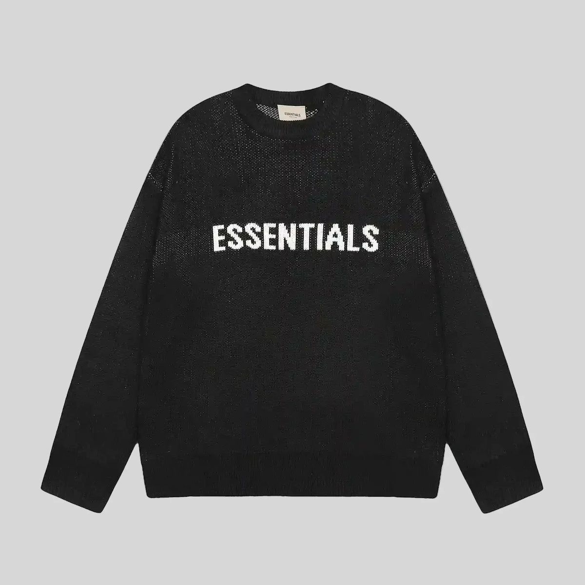 Essentials Black Sweatshirt – Relaxed Streetwear Crewneck