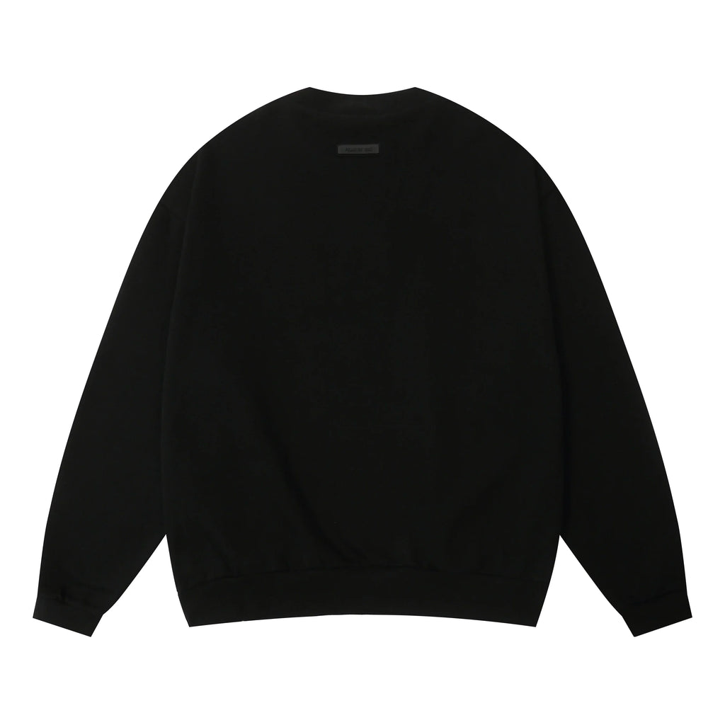 Essentials Black Sweatshirt – Relaxed Streetwear Crewneck