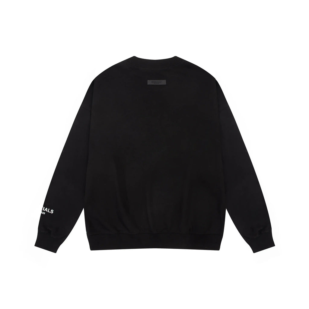 Essentials Black Sweatshirt – Relaxed Streetwear Crewneck
