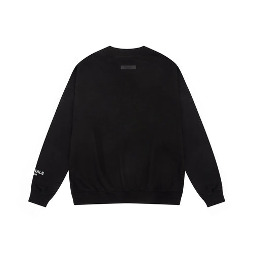 Essentials Black Sweatshirt – Relaxed Streetwear Crewneck