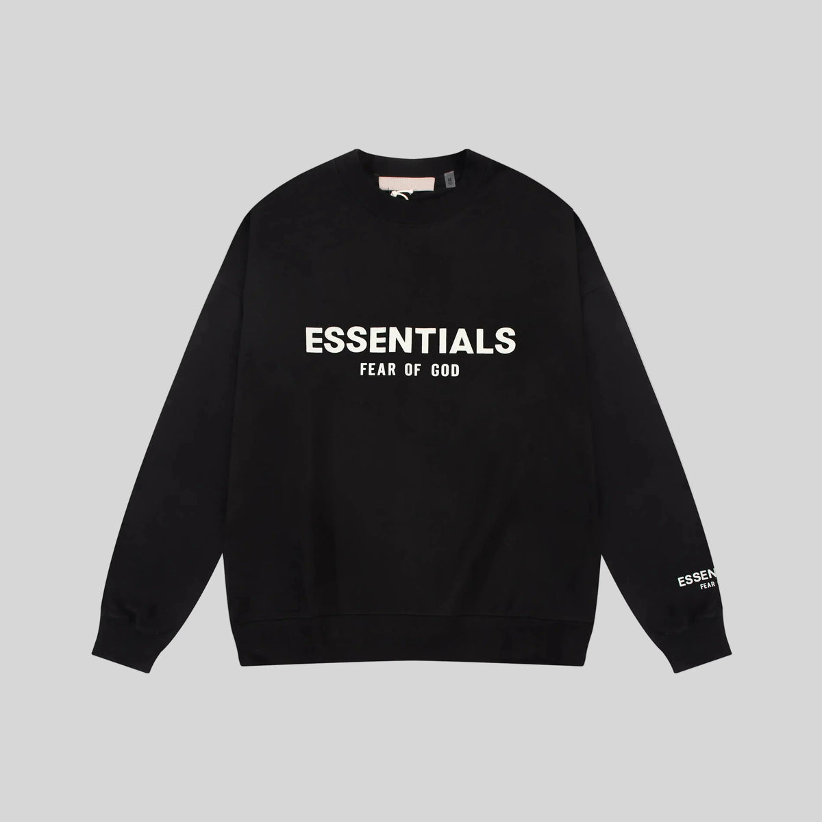 Essentials Black Sweatshirt – Relaxed Streetwear Crewneck