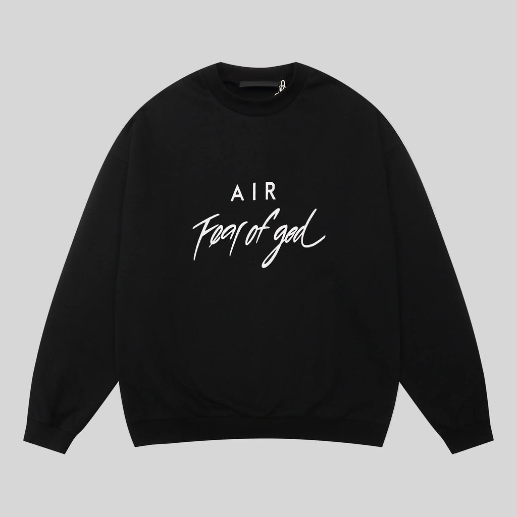 Essentials Black Sweatshirt – Relaxed Streetwear Crewneck