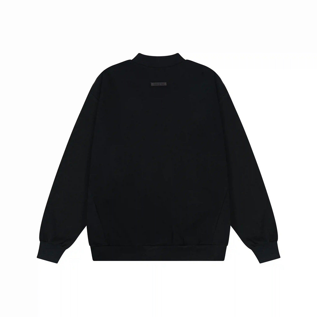 Essentials Black Sweatshirt – Relaxed Streetwear Crewneck