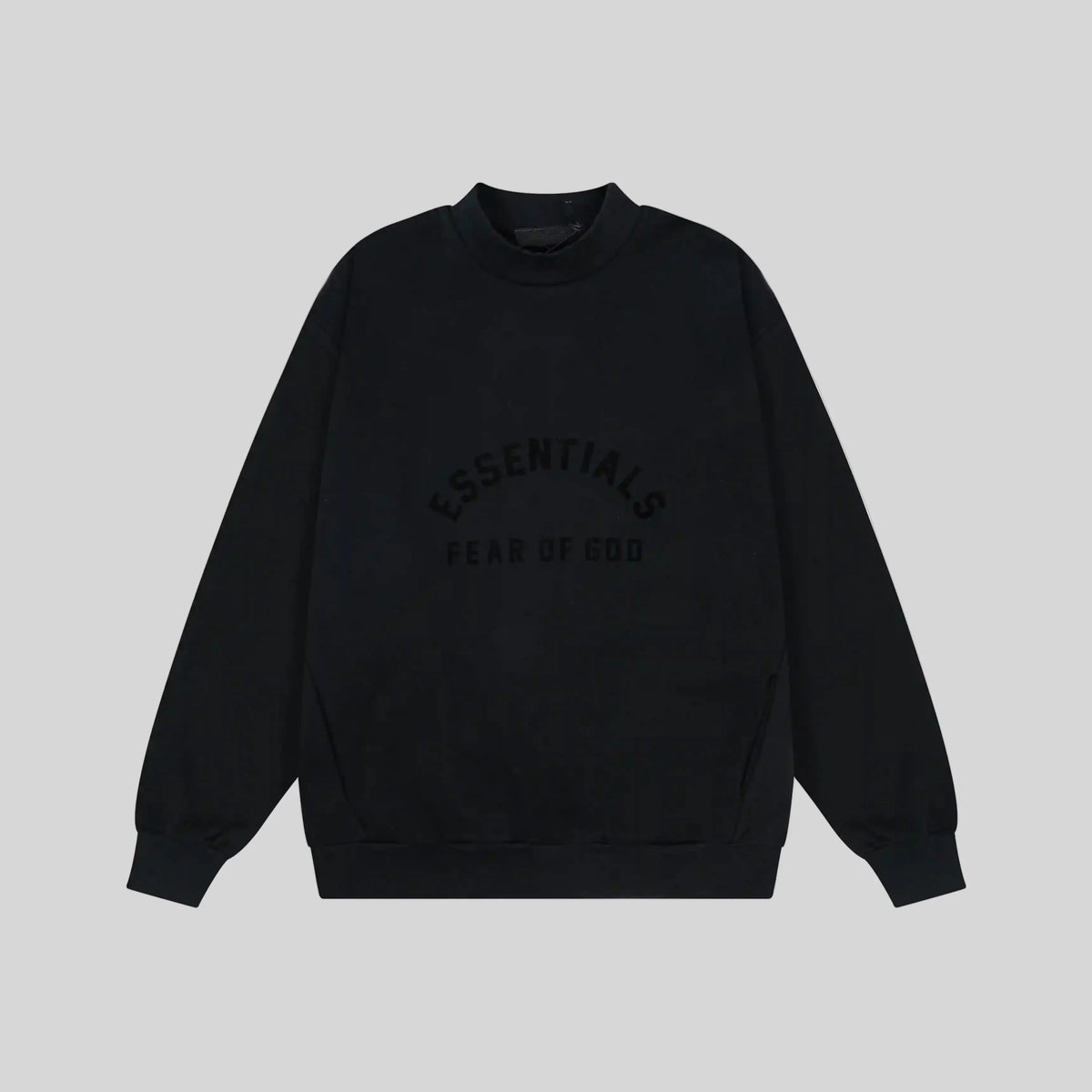 Essentials Black Sweatshirt – Relaxed Streetwear Crewneck