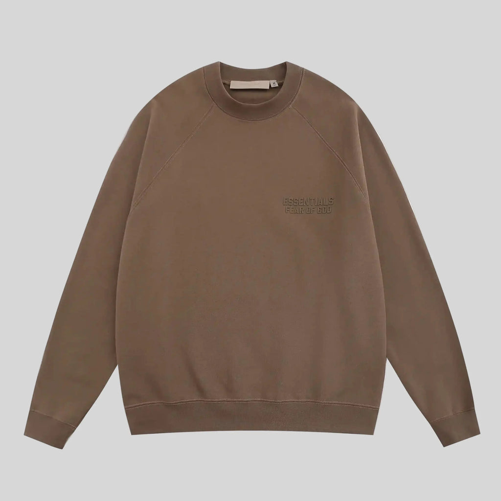 Essentials Brown Sweatshirt – Relaxed Streetwear Crewneck