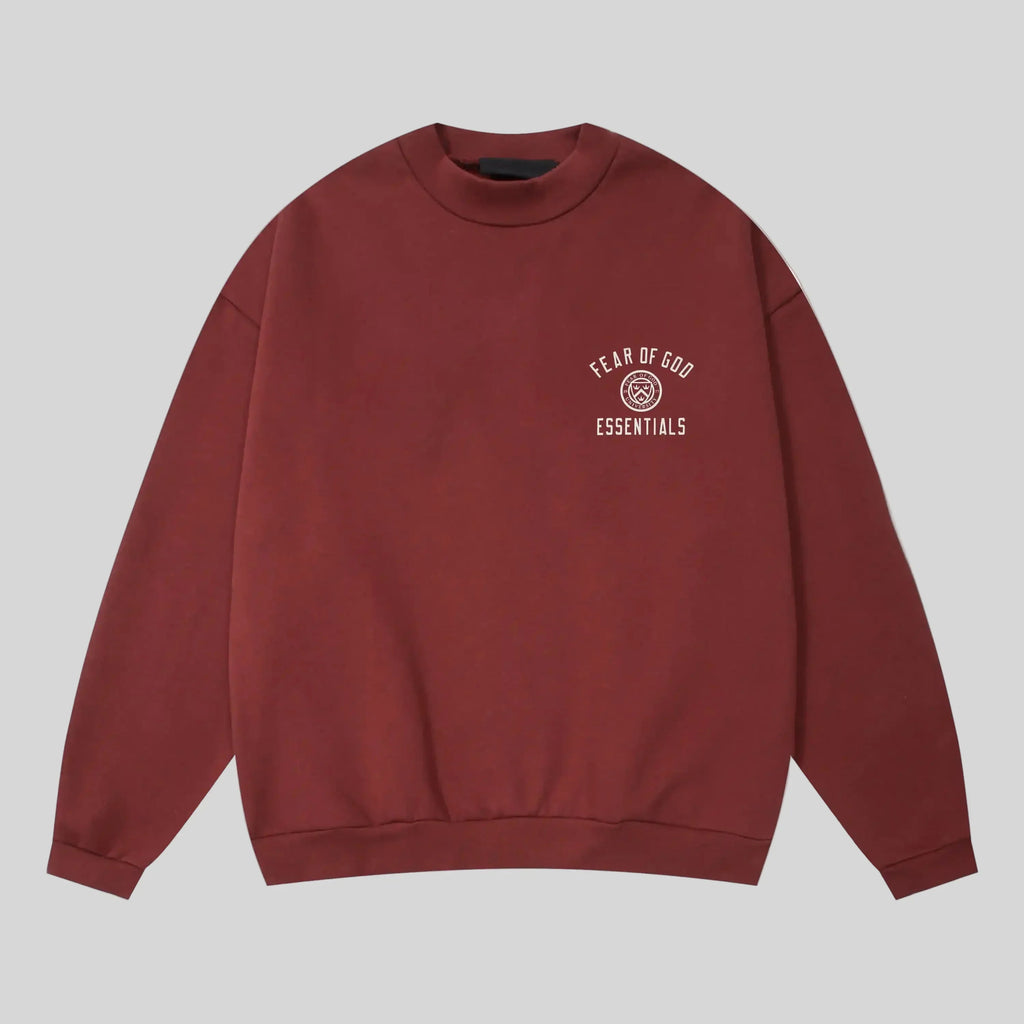 Fear of God Essentials Dark Chestnut Sweatshirt – Classic Fit Crewneck