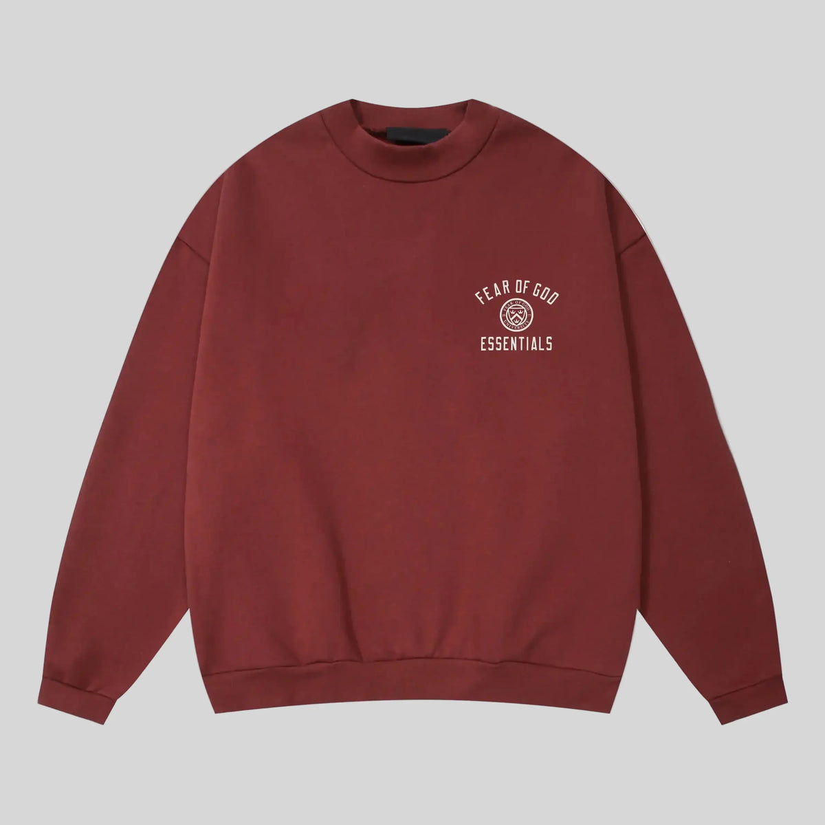 Fear of God Essentials Dark Chestnut Sweatshirt – Classic Fit Crewneck