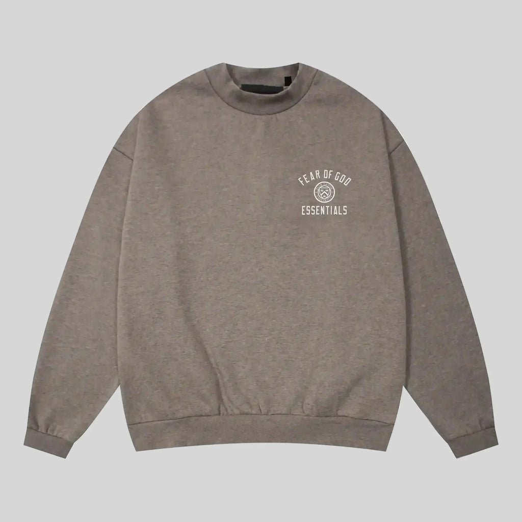 Essentials Heathered Grey Sweatshirt – Relaxed Streetwear Crewneck