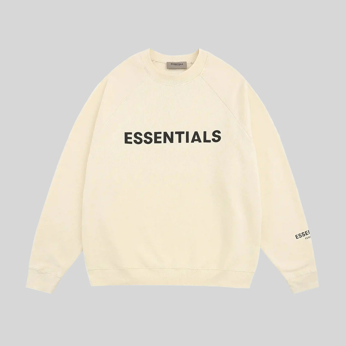 Essentials Light Cream Sweatshirt – Relaxed Streetwear Crewneck