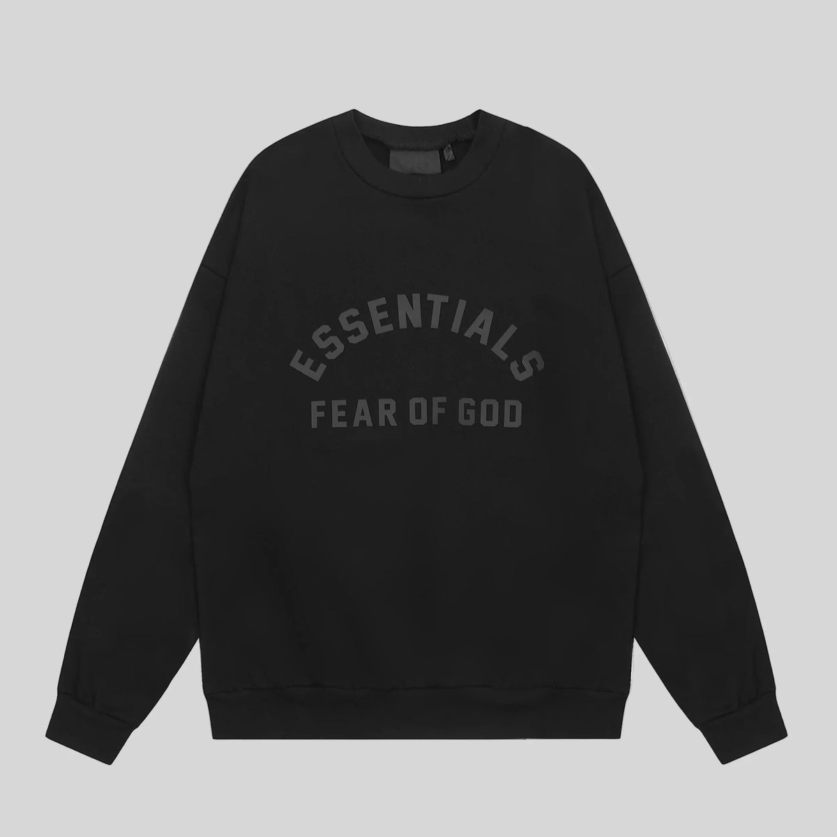 Fear of God Essentials Black Sweatshirt – Classic Fit Crewneck