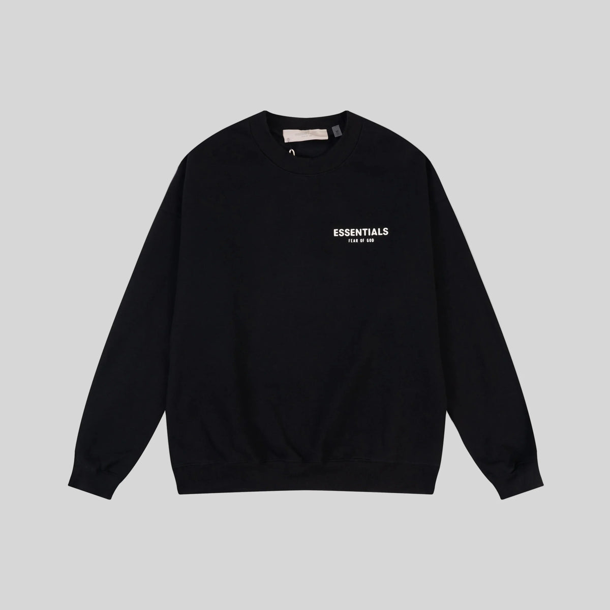 Essentials Black Sweatshirt – Relaxed Streetwear Crewneck