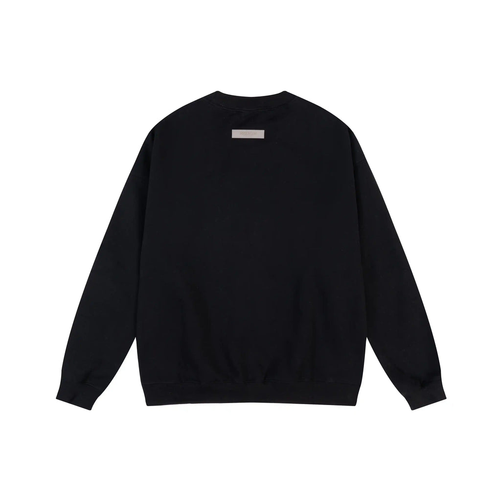 Essentials Black Sweatshirt – Relaxed Streetwear Crewneck