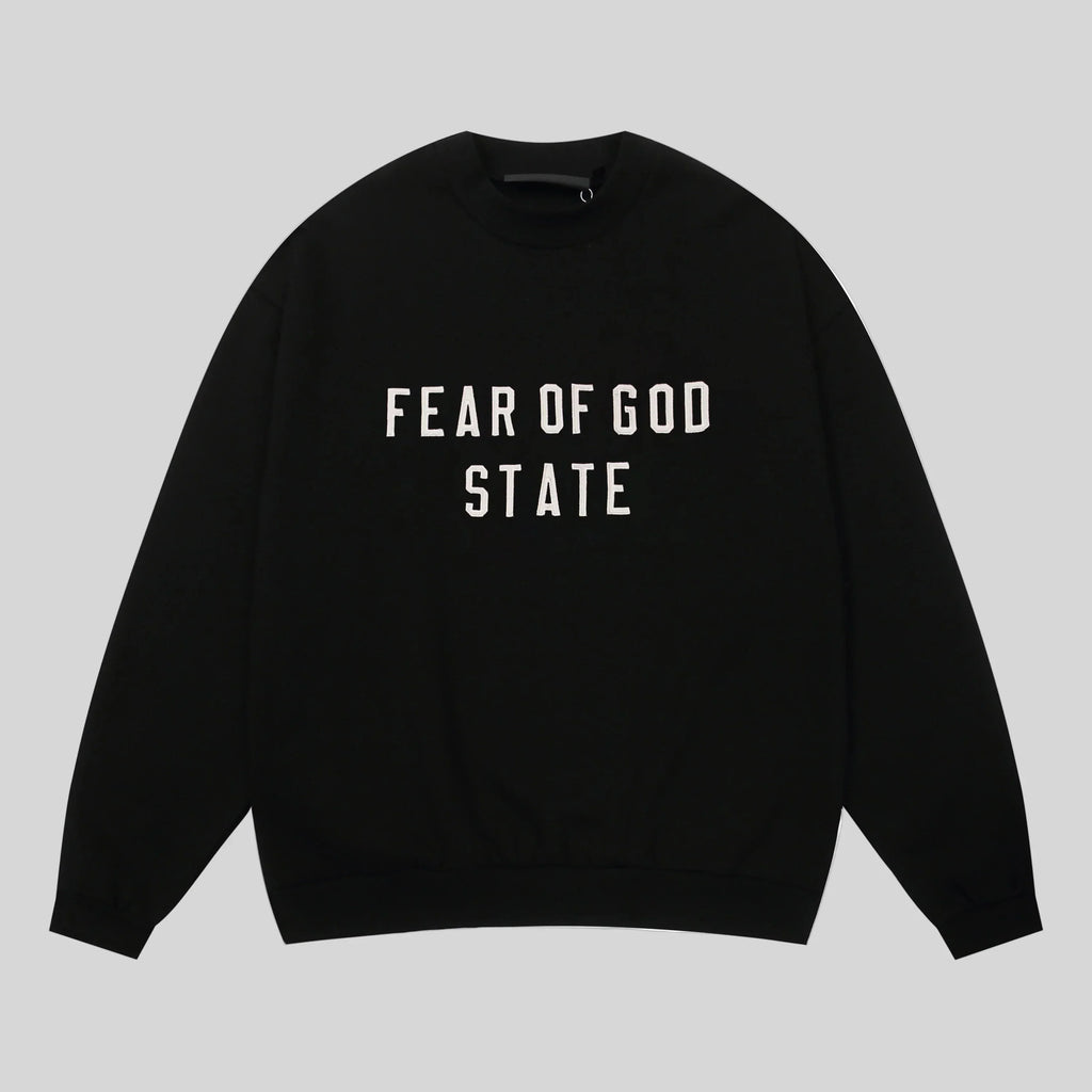 Fear of God Essentials Black Sweatshirt – Classic Fit Crewneck