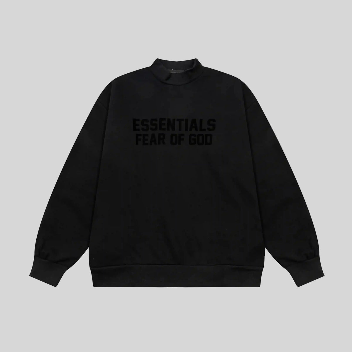 Essentials Black Sweatshirt – Relaxed Streetwear Crewneck