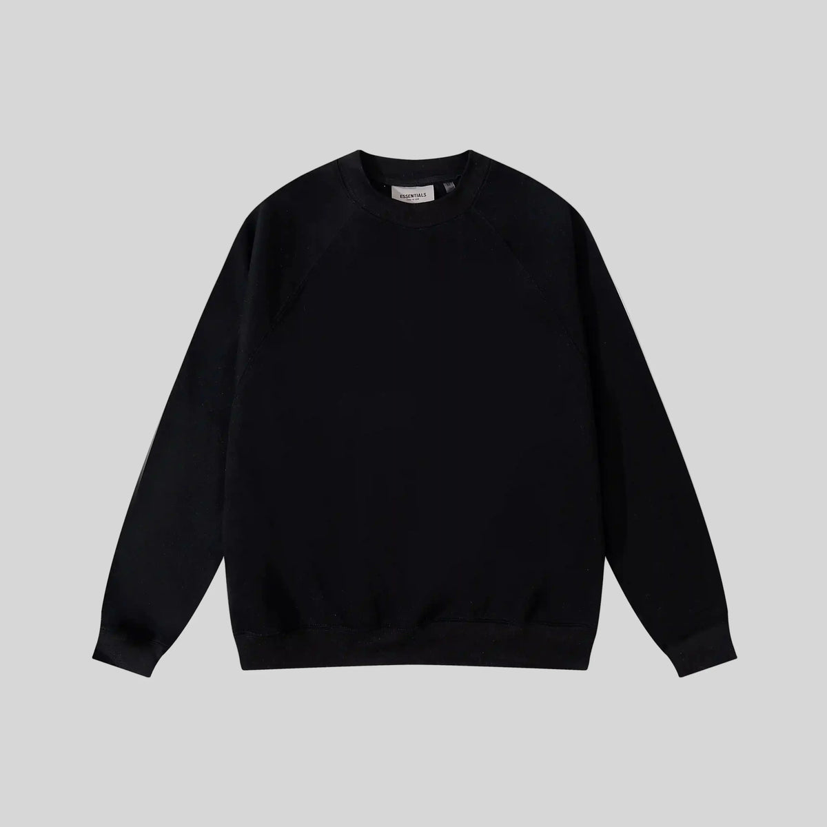 Essentials Black Sweatshirt – Relaxed Streetwear Crewneck