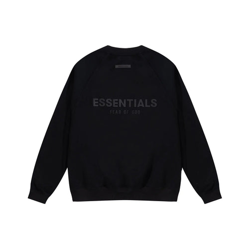 Essentials Black Sweatshirt – Relaxed Streetwear Crewneck