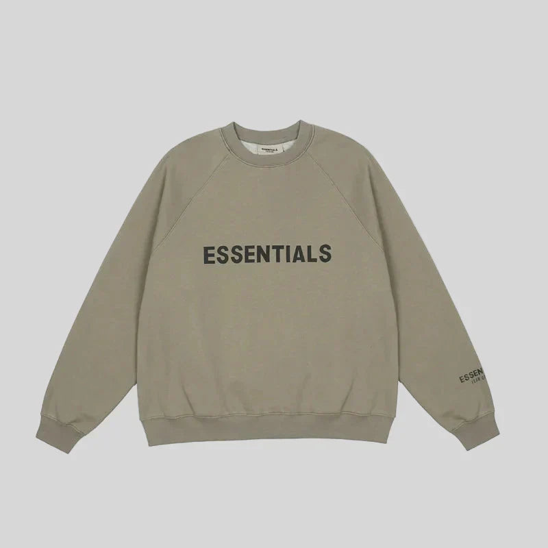 Essentials Heathered Grey Sweatshirt – Relaxed Streetwear Crewneck
