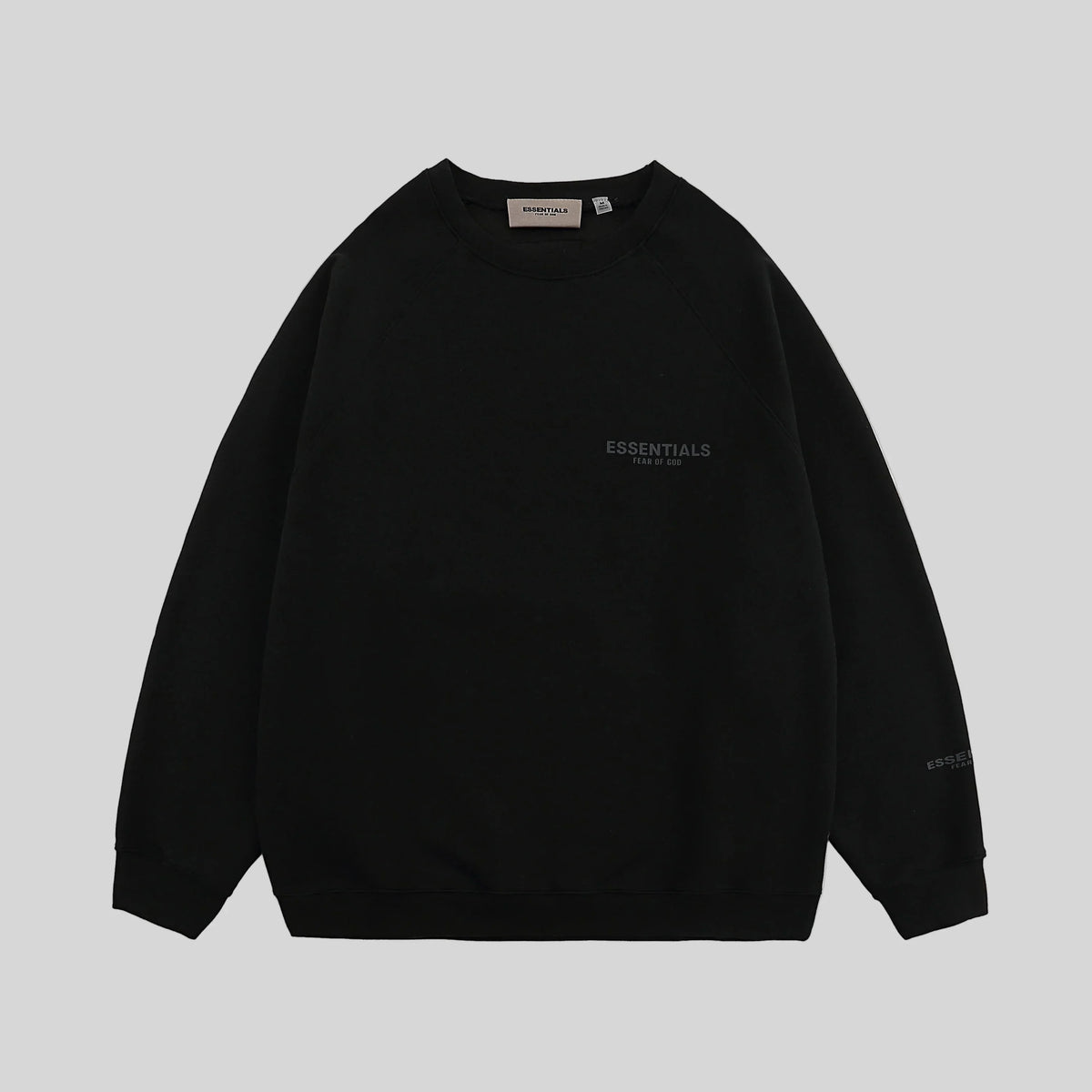 Essentials Black Sweatshirt – Relaxed Streetwear Crewneck