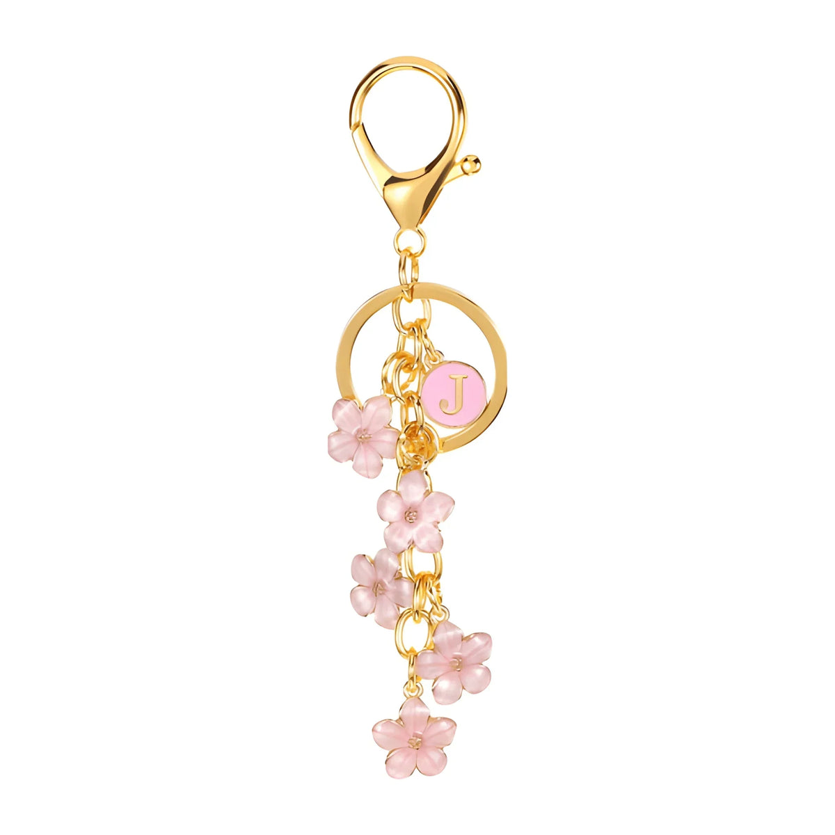 Daisy Flower Initial Letter - Bag Charm (Pink)